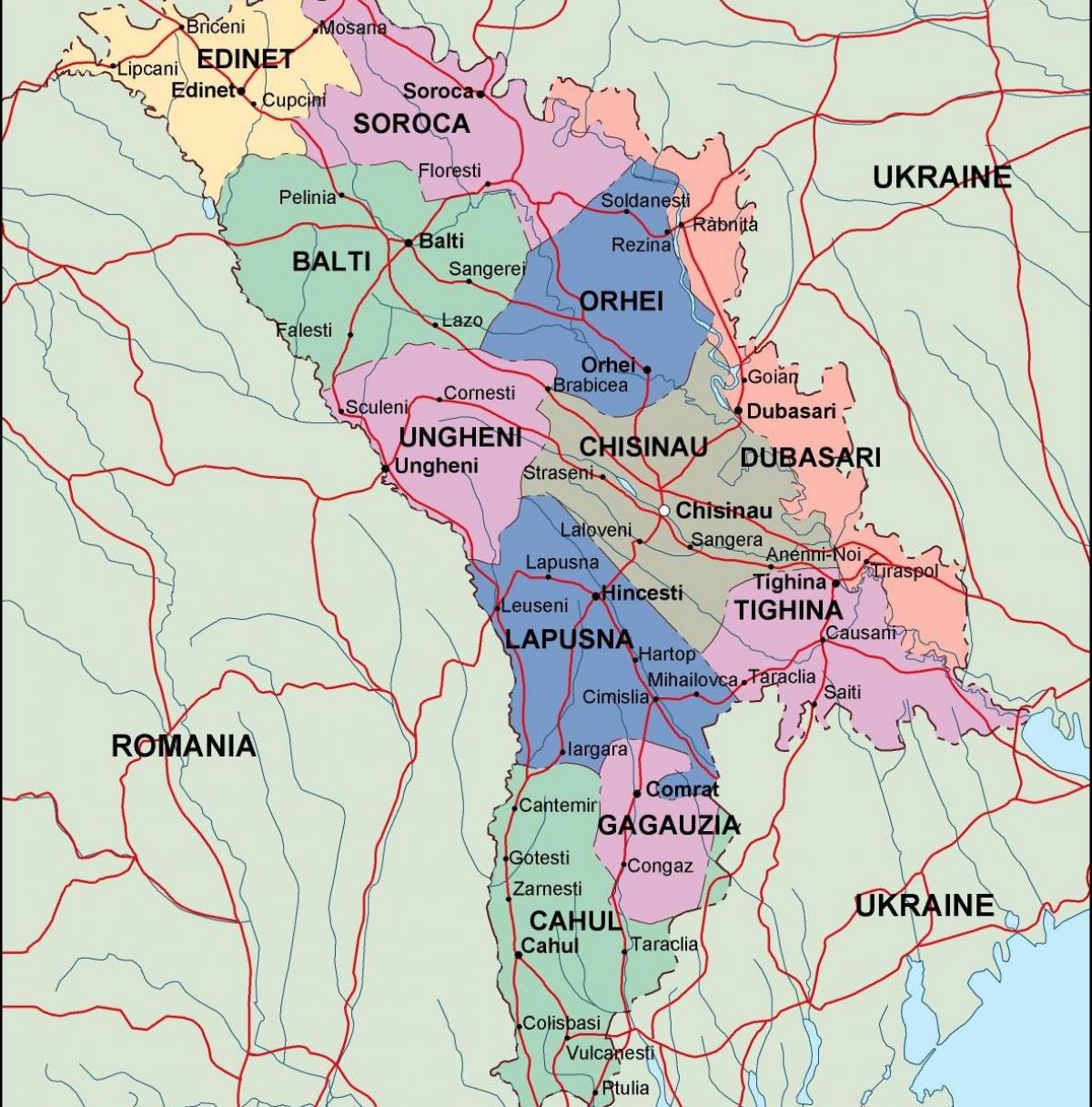 Carte Politique De La Moldavie 