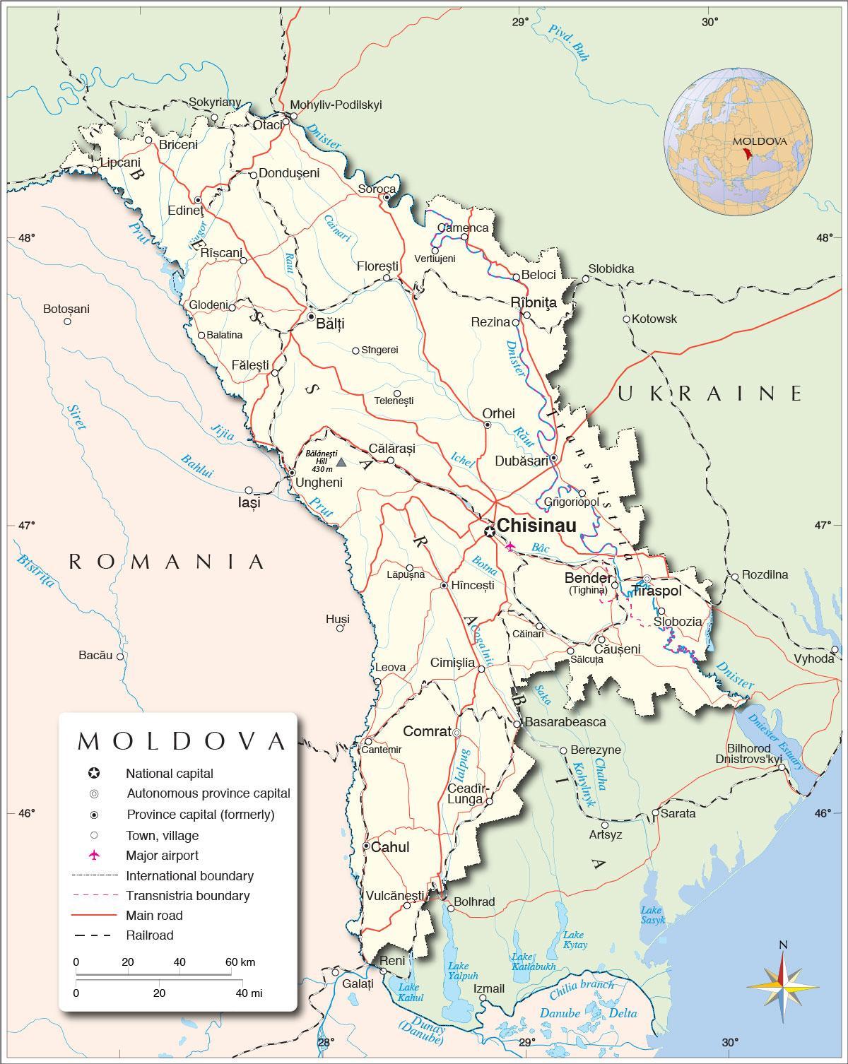 Carte de la république de Moldova